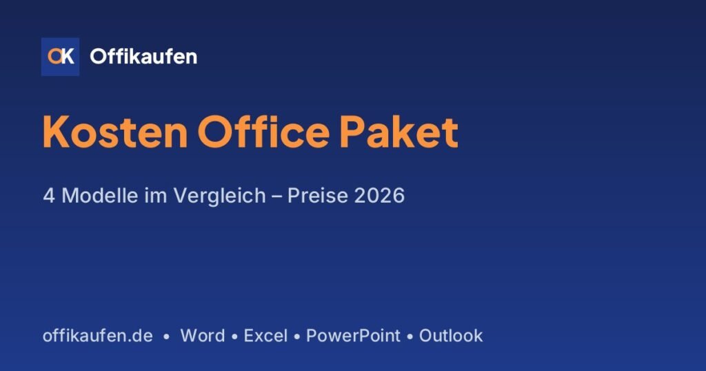 Kosten Office Paket – Vergleich der Modelle 2026